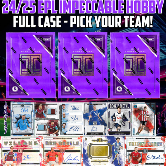 Break 4757 - 24/25 EPL Impeccable HOBBY FULL CASE - Pick Your Team!