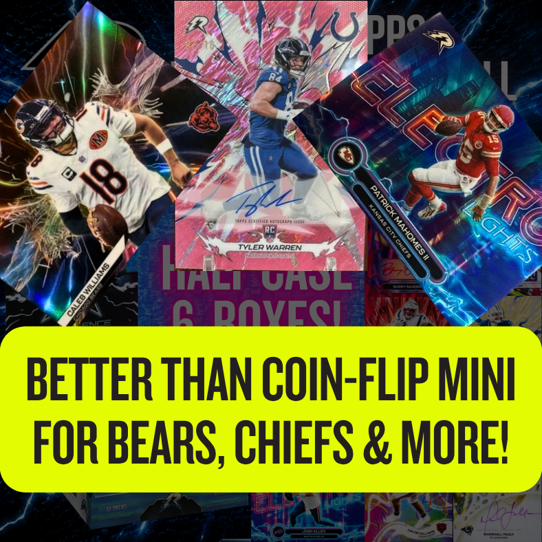 BETTER THAN COIN-FLIP MINI FOR BEARS, CHIEFS & MORE in Break 5632 - 2025 Topps Resurgence Football HOBBY - HALF CASE - PYT!