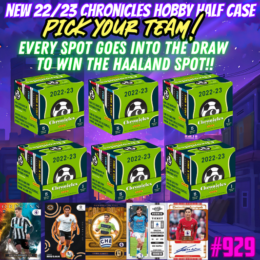 Break 942 - 22/23 Chronicles Soccer Hobby HALF CASE - 6 Boxes - Pick Your Player/Team