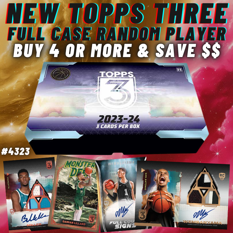 NEW NBA RELEASE - Break 4323 - 23/24 Topps THREE Basketball Hobby - FULL CASE - Random Player