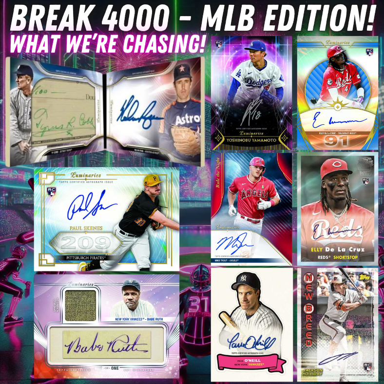 Break 4000 - MLB Edition - HALF Case 2024 Luminaries x FULL Case 2024 MLB Archives Hobby - Random Teams!