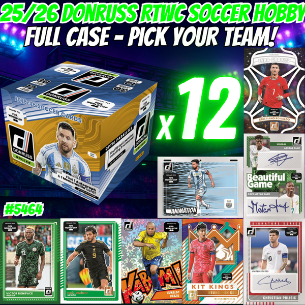 Break 5464 - 25/26 Donruss RTWC Soccer Hobby - FULL CASE - Pick Your Team!