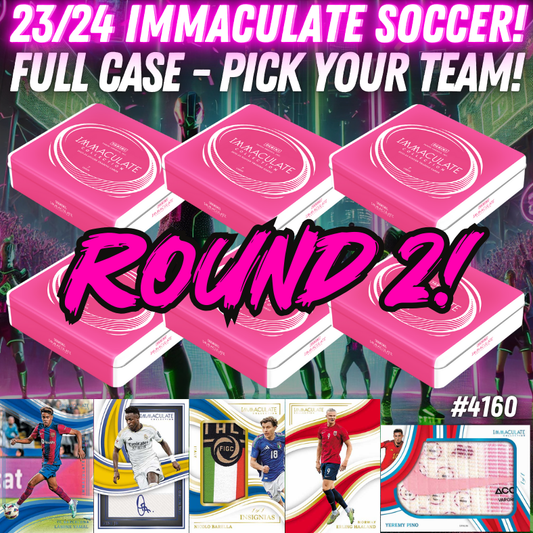 Break 4160 - 23/24 Immaculate Soccer Hobby - Full Case - Pick Your Team ROUND 2