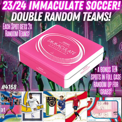 Break 4168 - 23/24 Immaculate Soccer Hobby - Double Random Teams