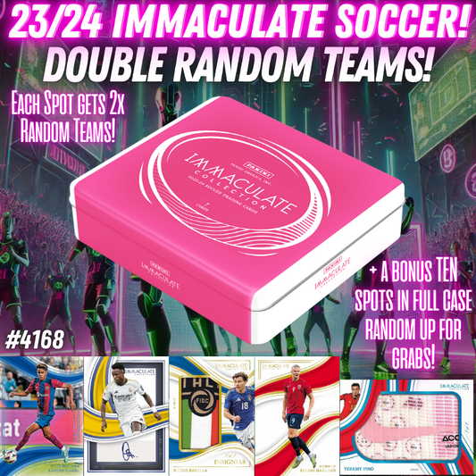 Break 4168 - 23/24 Immaculate Soccer Hobby - Double Random Teams