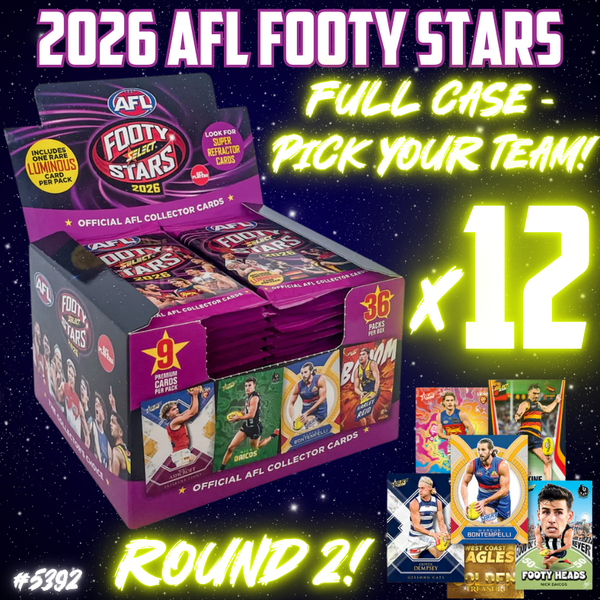 Break 5392 -  2026 AFL Footy Stars FULL CASE - Pick Your Team! ROUND 2!