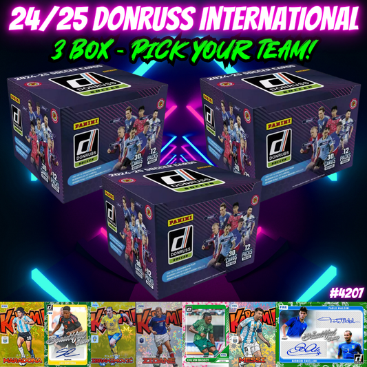 Break 4207 - 24/25 Donruss Soccer Int. Hobby 3 Box - Pick Your Team!