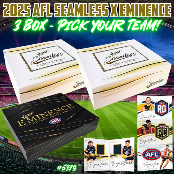 Break 5379 - Select 2025 AFL Seamless x Eminence - 3 Box - Pick Your Team!