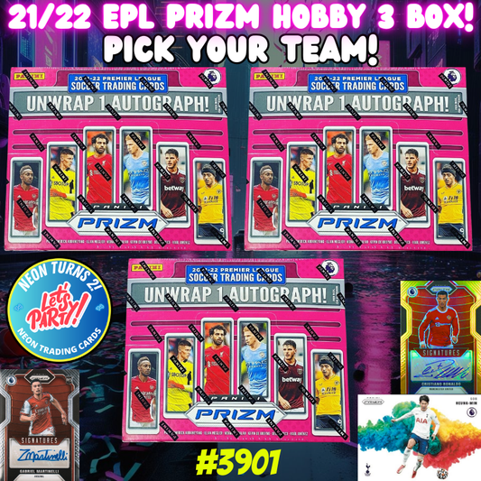 Break 3901 - 21/22 EPL Prizm HOBBY - 3 Box - Pick Your Team!