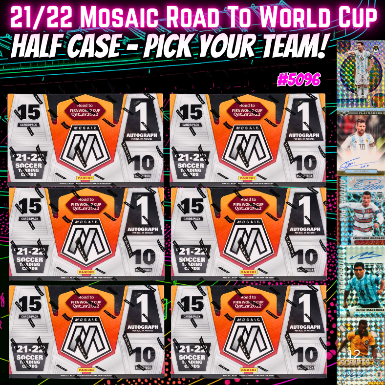 Break 5096 - 21/22 Mosaic Road to World Cup HOBBY - HALF CASE - Pick Your Team!