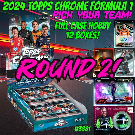 Break 3881 - 2024 Topps Chrome Formula 1 HOBBY - Full Case - Pick Your Driver ROUND 2!