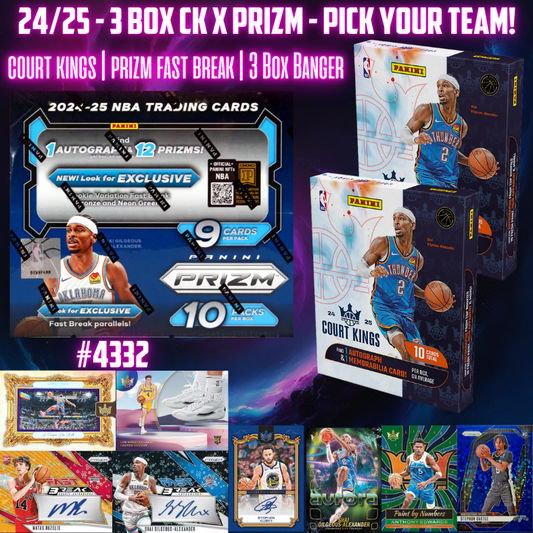 Break 4332 - NBA 24/25 Prizm Fast Break x Court Kings 3 Box - Pick Your Team!