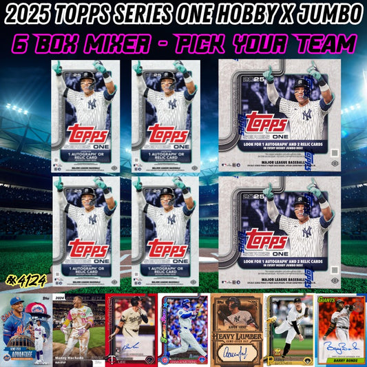 Break 4124 - NEW RELEASE - 2025 Topps MLB Series 1 Baseball - Hobby x Jumbo - 6 Box Mixer Pick Your Team!