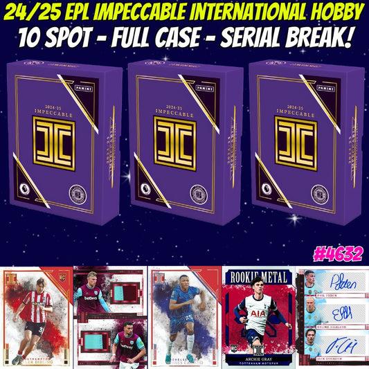 Break 4632 - HIGH ROLLER 10 SPOT EPL Impeccable Int. Hobby - FULL CASE - Random Serial Break!