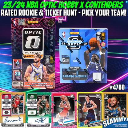 Break 4780 -  23/24 NBA Optic Hobby x Contenders Rated Rookie & Ticket Hunt - Pick Your Team!