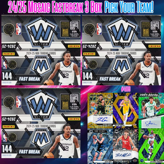 Break 4809 - NBA 24/25 Mosaic Fastbreak 3 Box - Pick Your Team!
