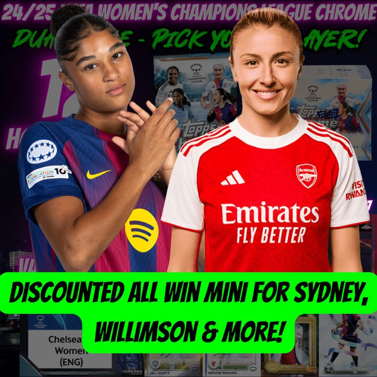 Discounted ALL WIN Mini for Shertenleib, Williamson & More in Break 5237 - 24/25 UEFA Women's Champions League Chrome - DUAL CASE - PYP!