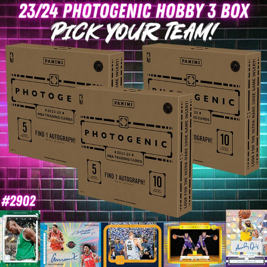 Break 2902 - 23/24 NBA Photogenic Hobby - 3 Box - Pick Your Team
