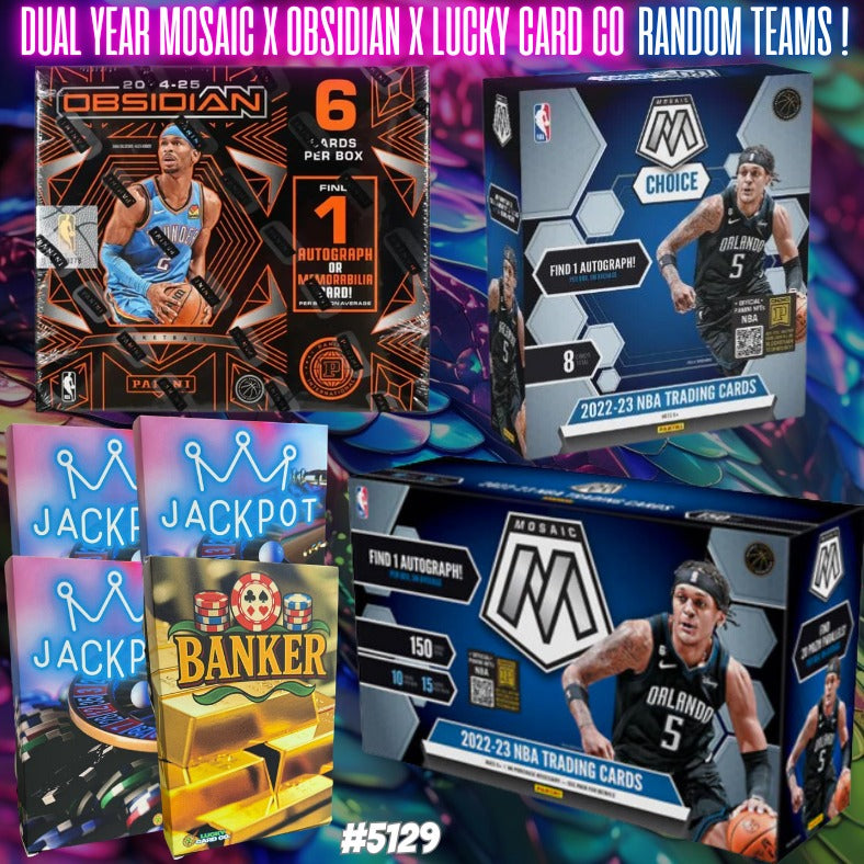 Break 5129 - Dual Year Mosaic x Obsidian x Lucky Card Co $99 - Random Teams!