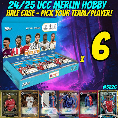 Break 5226 - 24/25 UCC Merlin Hobby - HALF CASE - Pick Your Team/Player!