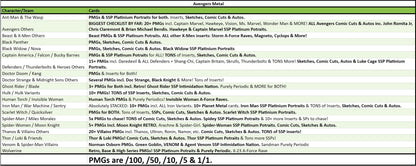 Break 3568 - 2024 Marvel Avengers Metal Universe - 2 Box - Pick Your Character/Team!