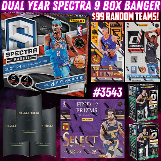 Break 3543 - NBA 23/24 Spectra Hobby 9 Box Mixer - Random Teams!