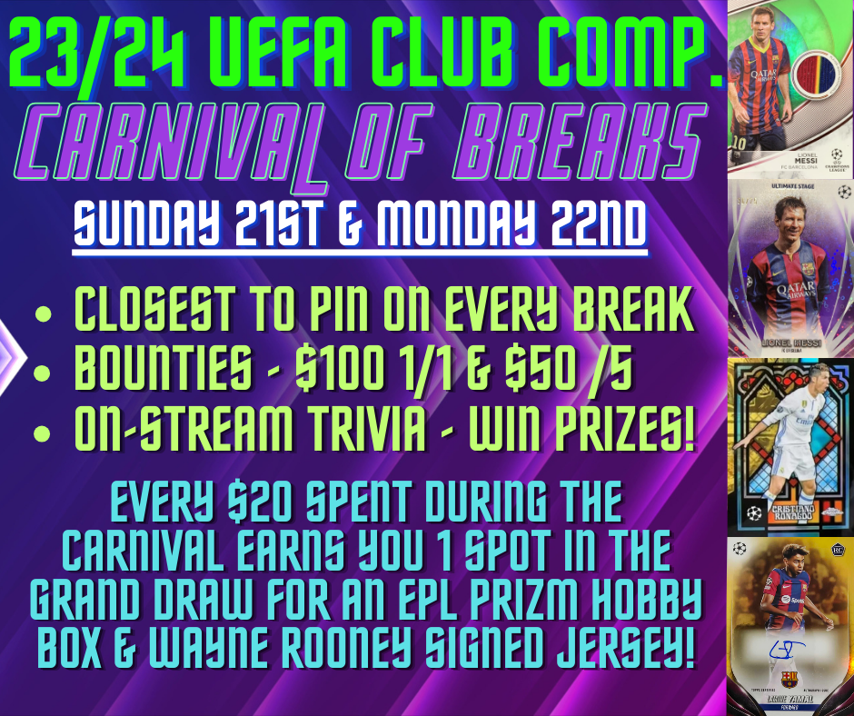 Break 2653 - 23/24 Topps UEFA Club Comp. CARNIVAL OF BREAKS #1 - HOBBY FULL CASE - 12 Boxes - Pick Your Team