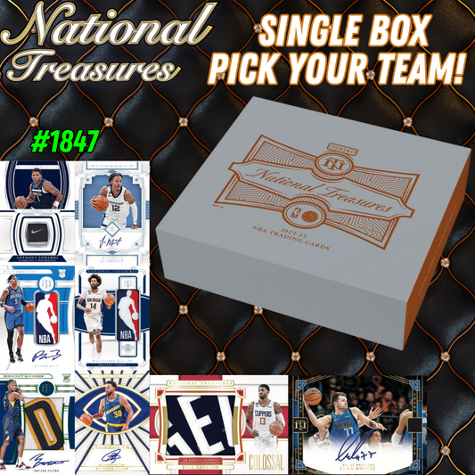 Break 1847 - NBA 22/23 National Treasures Single Box - Pick Your Team!