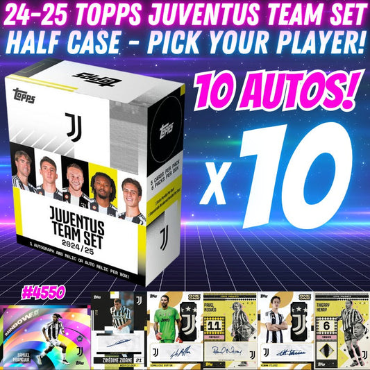 Break 4554 - 24/25 Topps Juventus Team Set - HALF CASE - 10 Boxes - Pick Your Player!