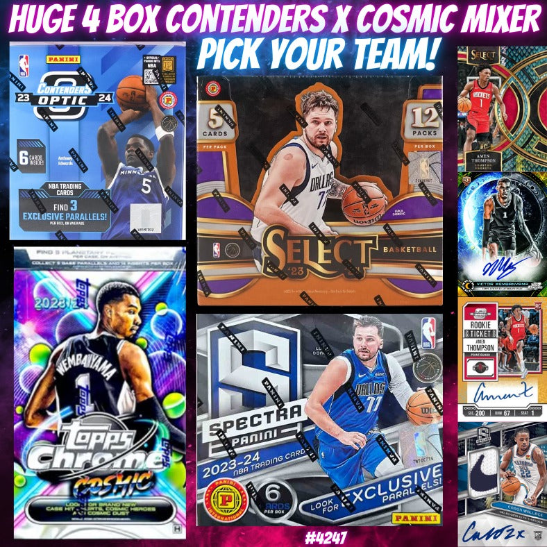 Break 4247 - 23/24 Contenders x Cosmic 4 Box MONSTER - Pick Your Team!