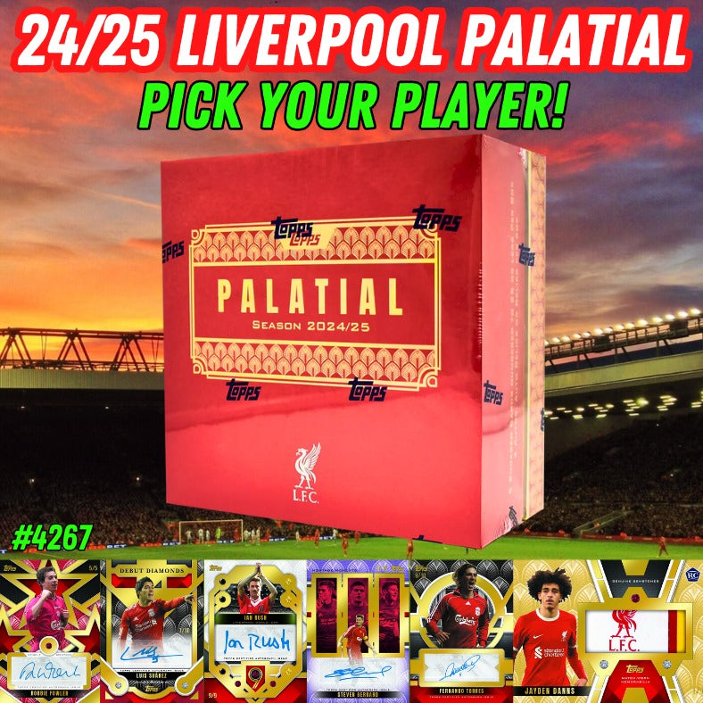 Break 4267 - 24/25 Topps Palatial Liverpool - Pick Your Player - High-End - 5 Encased Cards Per Box!