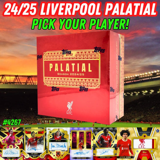 Break 4267 - 24/25 Topps Palatial Liverpool - Pick Your Player - High-End - 5 Encased Cards Per Box!