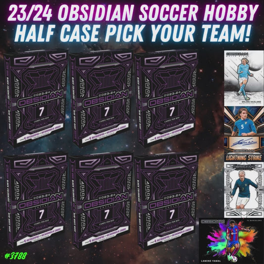Break 3788 - 23/24 Obsidian Soccer Hobby - HALF CASE - Pick Your Team