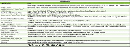 Break 3578 - 2024 Marvel Avengers Metal Universe - Pick Your Character/Team!