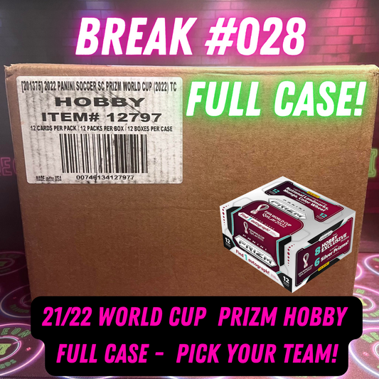 Break 028 - 2022 World Cup Prizm Hobby FULL CASE - Pick Your Player / Team