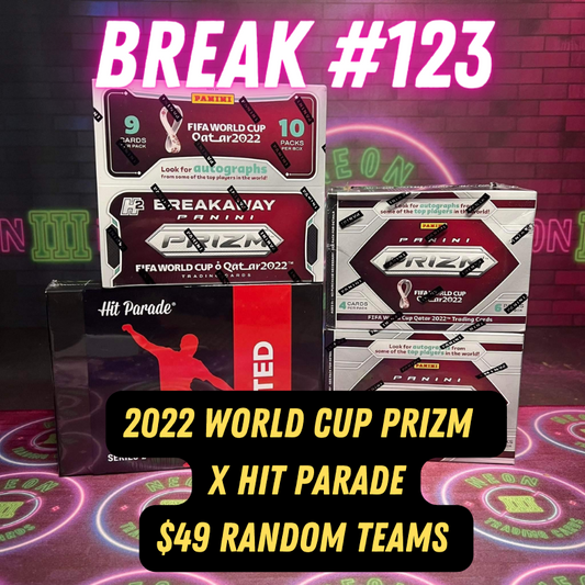 Break 123 - 4 Box 21/22 World Cup Prizm + Hit Parade Mixer - $49 Random Teams!