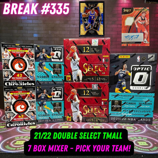 Break  335 - 21/22 NBA Double Select Tmall 7 Box Mixer - Pick Your Team!