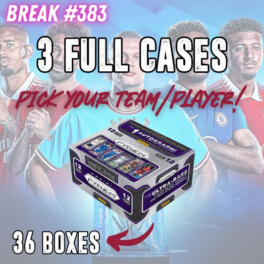 Break 383 - 22/23 EPL Prizm Hobby 3 CASE - 36 Boxes - Pick Your Player / Team