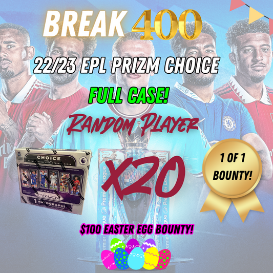 Break 400 - 22/23 EPL Prizm Choice FULL CASE - 20 Boxes - 299 Random Player!!