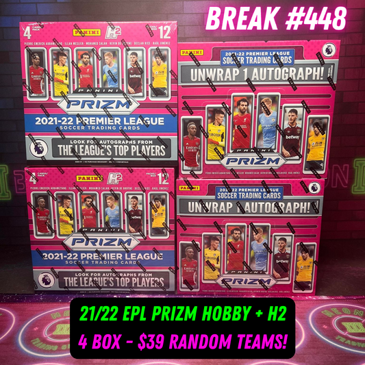 Break 448 - 21/22 EPL Prizm Hobby + H2 Hybrid - 4 Box Random Teams!