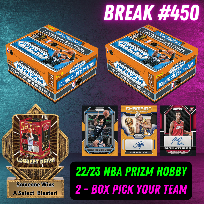 Break 450 - 22/23 NBA Prizm Hobby - 2 Box Pick Your Team - The Longest Drive Debut!