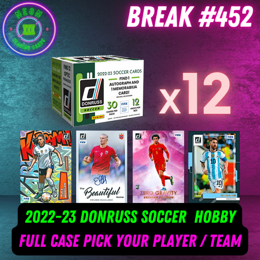 Break 452 - 22/23 Donruss Soccer Debut - Full Case - Pick Your Team / Player