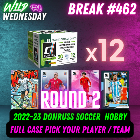 Break 462 - 22/23 Donruss Soccer Hobby - 12 Boxes - Full Case - Pick Your Player / Team - ROUND 2