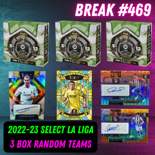 Break 469 - 22/23 Panini Select La Liga - 3 Box - Random Teams - $99 a spot