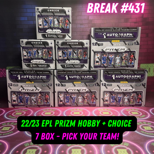 Break 431 - 22/23 EPL Prizm Hobby + Choice 7 Box Mixer - Pick Your Team / Player!
